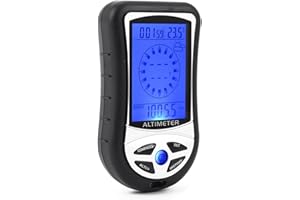 Barometer Altimeter Digital Altitude Meter with LCD Compass & Thermometer for Hiking, Camping, Outdoor Sports
