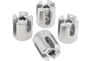 Cross Cable Clamps 4Pcs, PNXKTXO M12x5mm Cross Wire Rope Clip, 316 Stainless Steel Cable Clips for Wall Wire Trellis System 1/8", 5/32", 3/16"