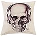 LEIOH Halloween Decor Pillow Covers Cotton Linen Square Printed Hallowmas Headset Skull Pattern Throw Pillow Case Cushion Cover 18 x 18 Inche