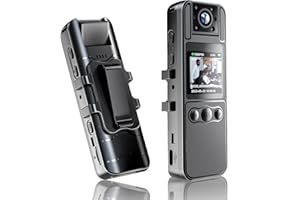 KONPCOIU Body Camera, Portable Wearable Body Police Cam, 1080P HD Recording 1.4 in Screen Recorder Built-in 64GB Card with Night Vision, 8 HR Battery Life for Home, Outdoor, Law Enforcement, Cycling， Delivery