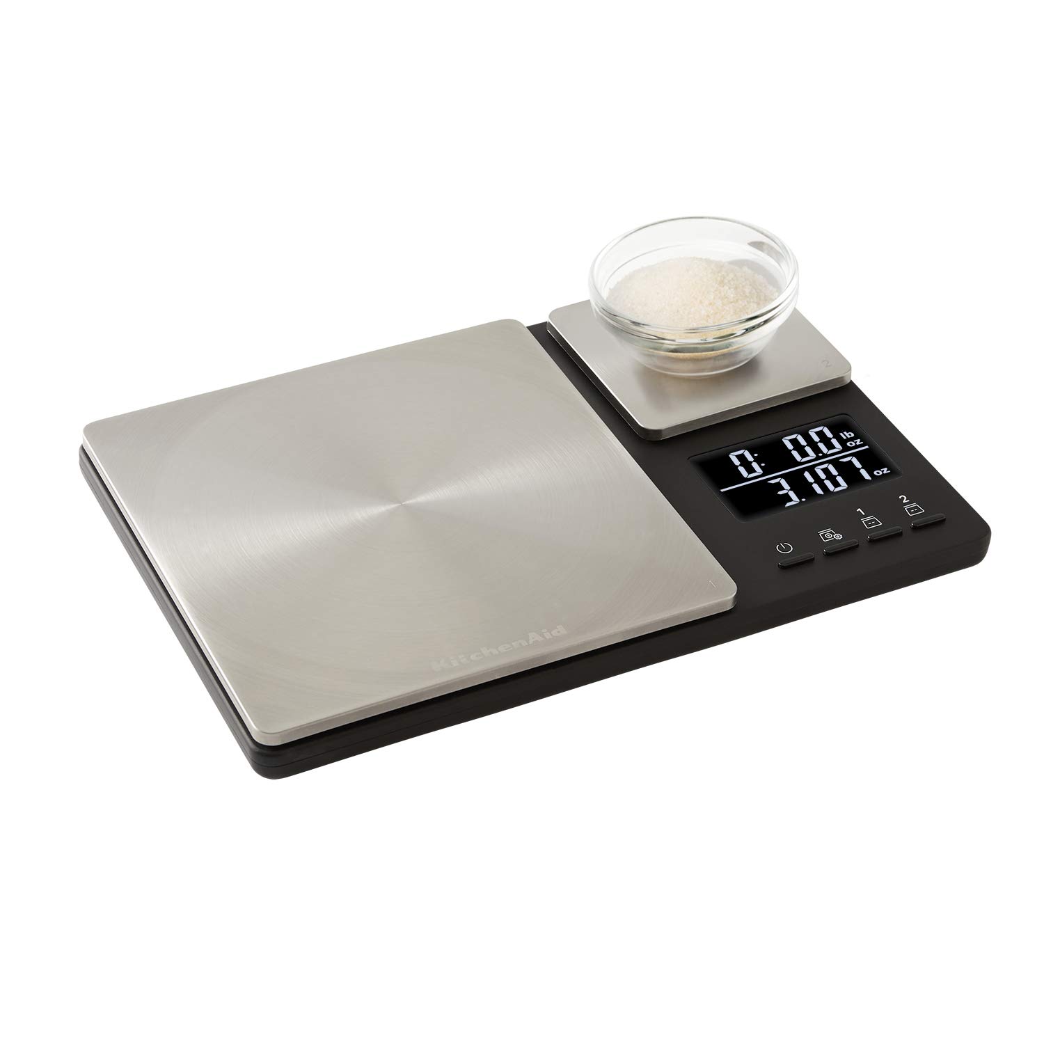 KitchenAid Digital Food Scale with Two Platforms, Weighs Between 5000g and 500g, Black, One Size