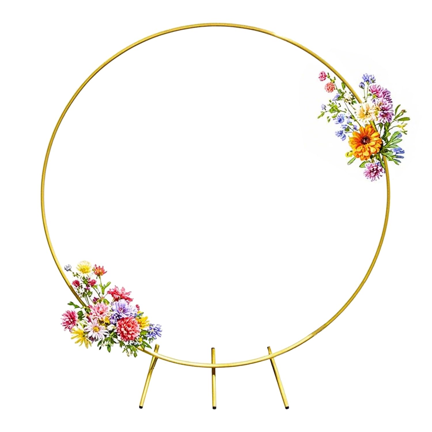 Photo 1 of Golemas 7.2FT Wedding Arch Backdrop Stand, Gold Circle Balloon Arch Frame for Wedding Birthday Celebration Party Event Decoration