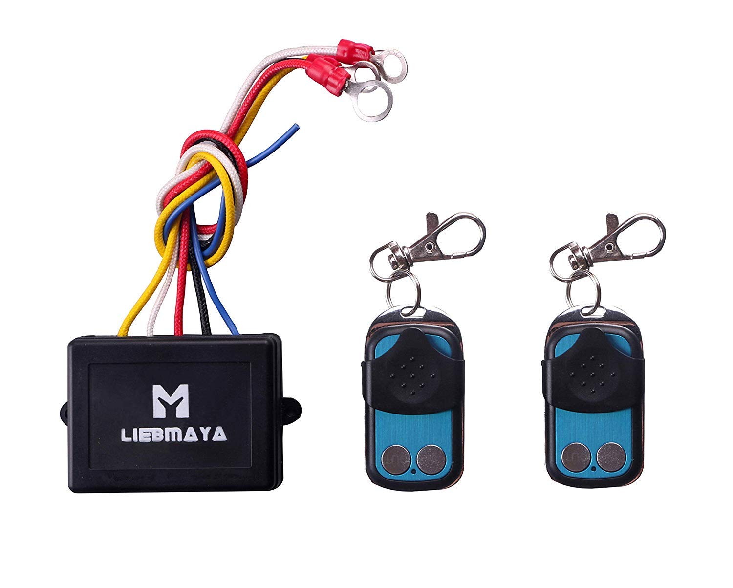 LIEBMAYA Wireless Winch Remote Control Kit for Truck Jeep ATV SUV 12V Switch Handset - with Two Keychain remotes