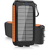 Solar Charger Power Bank 49800mAh - Portable Fast Charging Power Bank with Type-C & Dual USB Ports, Compatible with iPhone, Samsung & More, Waterproof Solar Panel for Camping, Hiking, and Outdoor Use