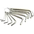 FuncDEme Sport Art 10 pcs Allen Wrench Hex Key Set with Keychain Allen Wrench Bike Repair Tool, L Shape, Wrench Size: 1.5mm, 2mm, 2.5mm, 3mm, 4mm, 5mm, 5.5mm, 6mm，8mm，10mm (silvery)