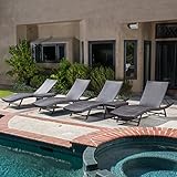 Eliana Outdoor 6pc Brown Wicker Chaise Lounge Chairs Set