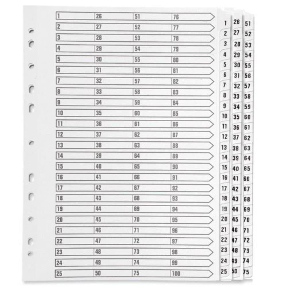 Q-Connect 1-75 Index Multi-Punched Reinforced Board Clear Tab A4 White