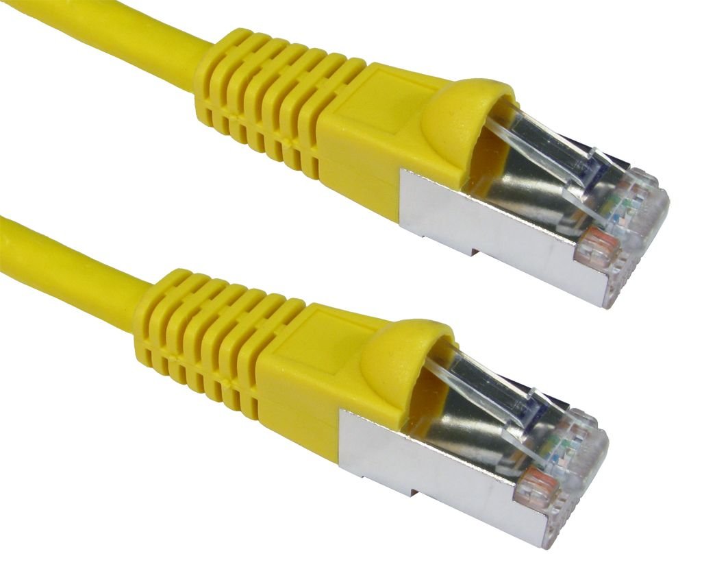 World of Data 15m CAT6A *600MHz* Network Cable YELLOW - Professional Standard Ethernet Lead - LSZH - SSTP - FTP - 10GBASE-T (10 gigabit support) - 10Gbits/s (billion bits per second) 5 PACK
