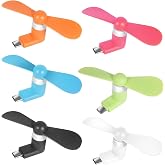 Gfytdxe Mini Cell Phone Fan - Colorful Powerful Fan Compatible for iPhone, iPad, Android Smartphone,Tablet - Cell Phone Summer Accessories - (6-Pack)