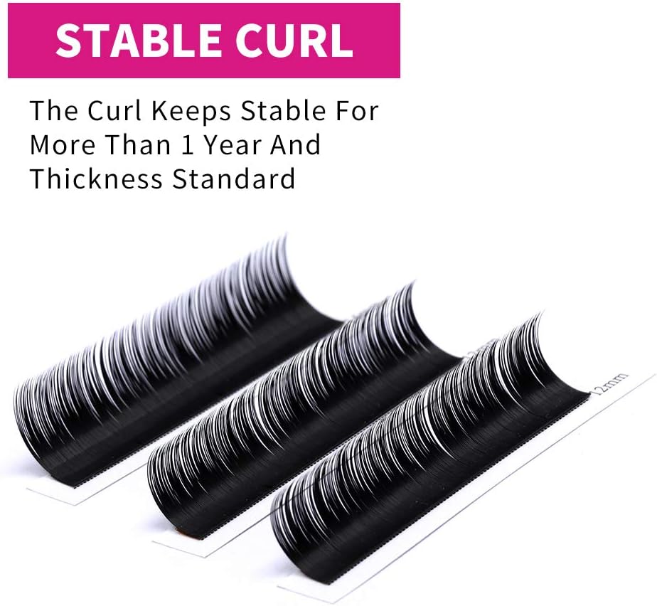 Fadlash Individual Classic Eyelash Extension 0.10mm D Curl 8-14mm Mixed Tray 1:1 Matte Black Professional Classic Individual Lashes - Image 5