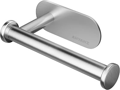 Ahyanz Stainless Steel Toilet Roll Holder Wall Mounted 3M Adhesive Brushed