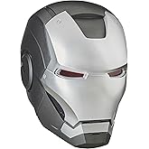 Avengers Marvel Legends Series War Machine Roleplay Premium Collector Electronic Helmet with LED Light FX, Grey