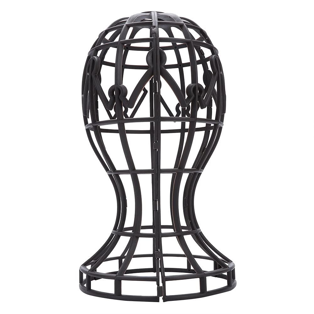 Dioche Wig Stand for Wigs, Wig Head Stand, 2 Colors ABS Foldable Wig Display Support Stand Professional Holder Folding Wig Air Dry(Black)