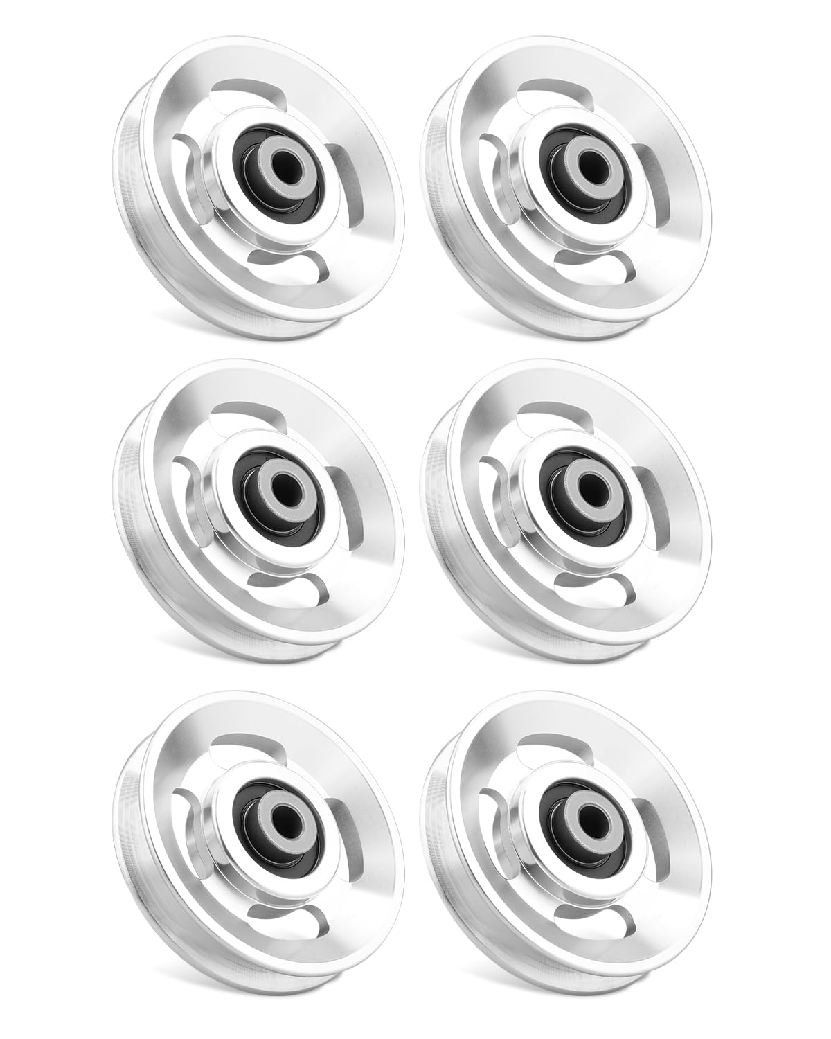 Photo 1 of Vagmuxado Aluminum Alloy Cable Pulley Wheel Fit for Home Gym Equipment, Exercise Machine Pulldown Attachments, 6 Pcs
