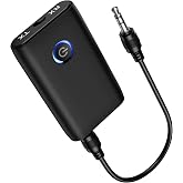 Ankilo Bluetooth 5.3 Aux Adapter for Car, Bluetooth Transmitter for TV | Upgraded Bluetooth Receiver for Car/Home Stereo/Speaker/Headphones, 2-in-1 Portable Bluetooth Adapter, 3.5mm Audio Jack