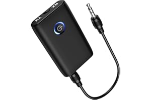 Ankilo Aux Bluetooth Adapter for Car, Upgraded Bluetooth 5.3 Transmitter Receiver, Portable Wireless Adapter, 2-in-1 Aux Audio Receiver for Laptop, Radio, Headphones, Speakers, TV