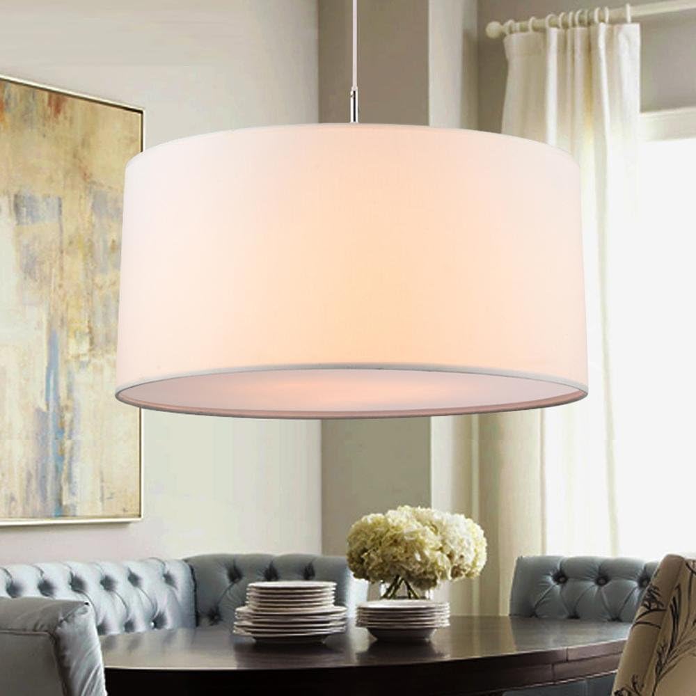 Modern Deluxe Stofflampe Klassisch Leuchten weiß Jute Stoff