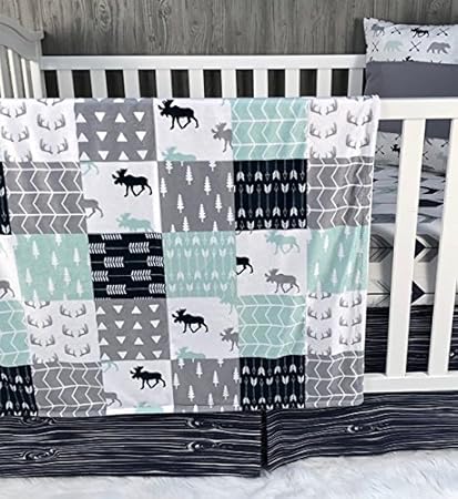 moose crib bedding set
