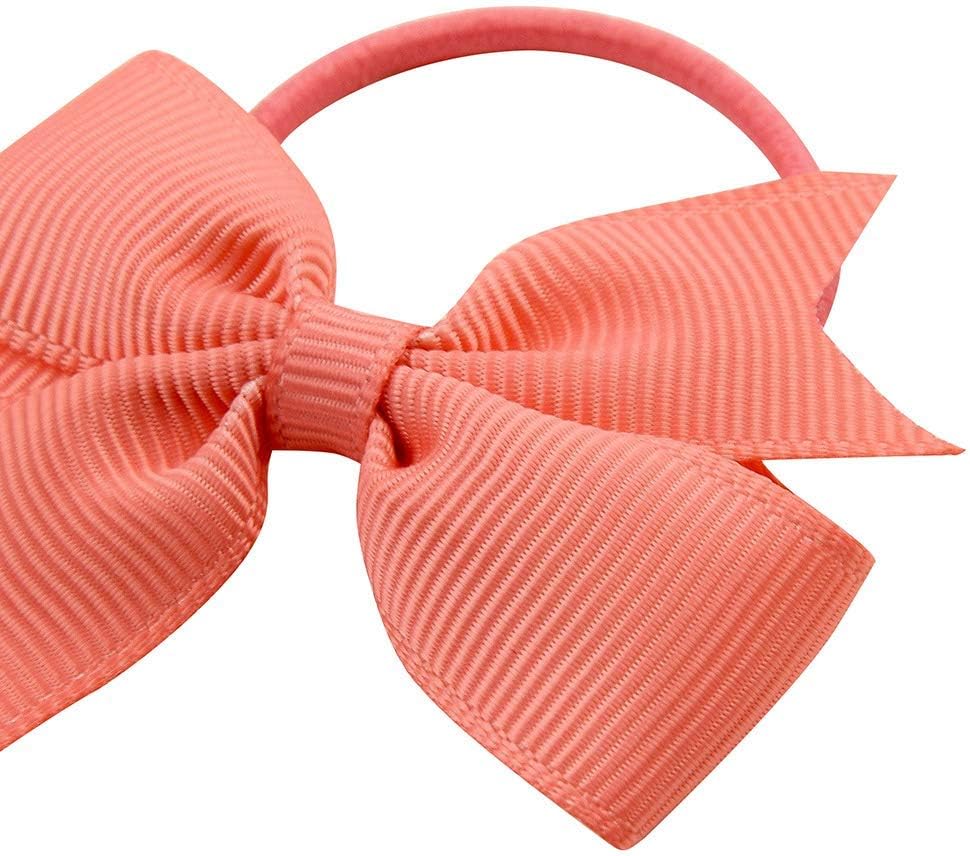 JOYOYO 50 Pcs Baby Girls Hair Bobbles Baby Hair Bows Small Hairbands, With 2 Inch Ribbon Bows In works, Multi-colored - Image 5