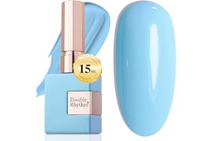 Double Rhythm 15ML Gel Nail Polish Pure Sheer Same Color Same Bottle Soak Off Gel Polish Art Manicure Salon DIY at Home for Women (Light Blue-A1113)