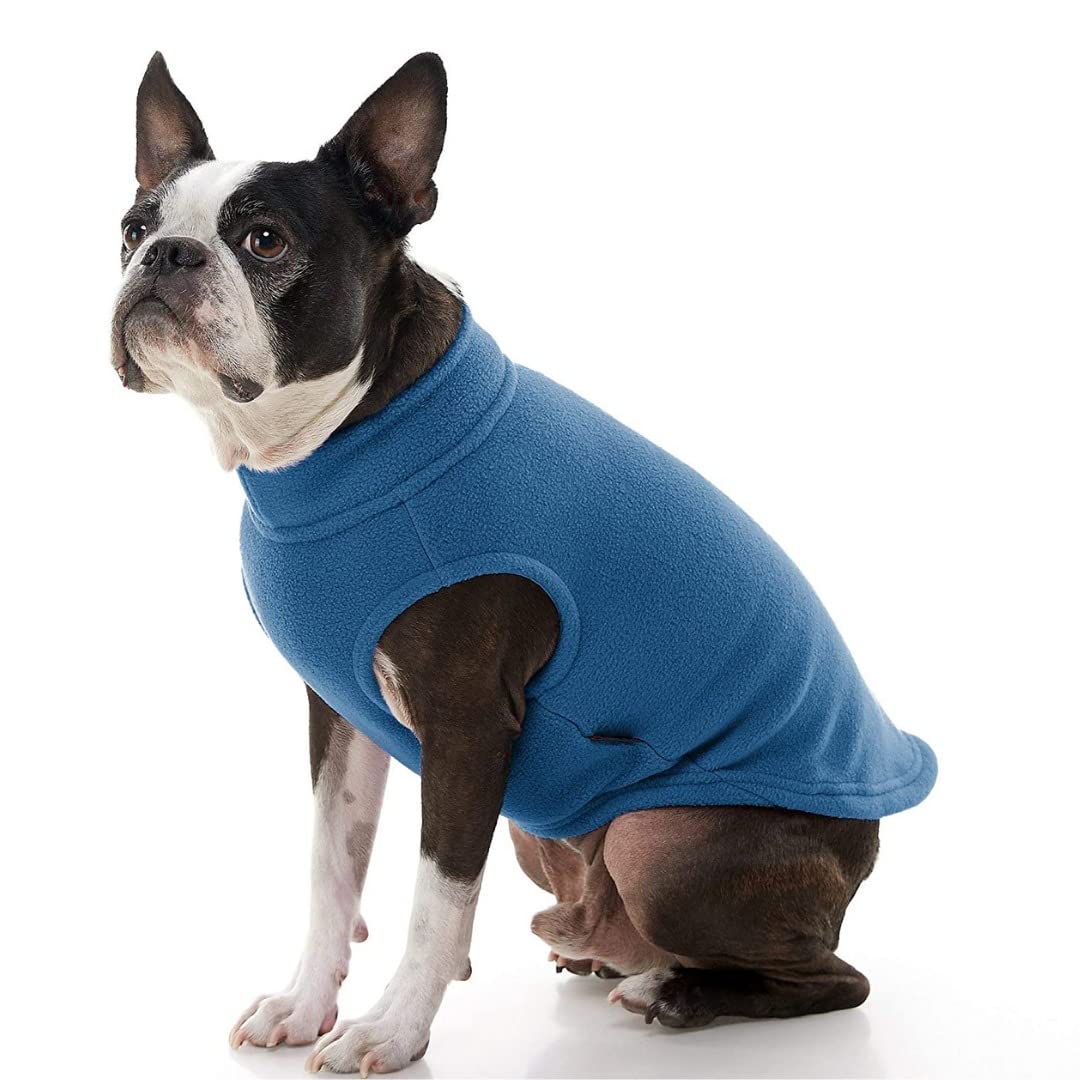 Fleece Dog Vest, Fleece Sweater with Zipper, Sweatshirt for Small Dogs, Dog Coat, Easy Put On and Off Jacket, Indoor or Outdoor (S)