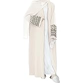 Women Ramadan Muslim Abaya Long Sleeve Embroidered Open Front Cardigan Kimono Turkey Dubai Kaftan