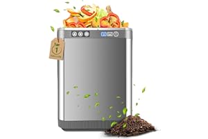 KEEPEEZ Upgraded Electric Composter, 1 Gallon Largest Smart Indoor Compost Bin Kitchen, 2 Carbon Filter, Food Recycling Composting Odor Free, Converts Waste to Dry Compost, Kitchen Composter 80% Energy Saver