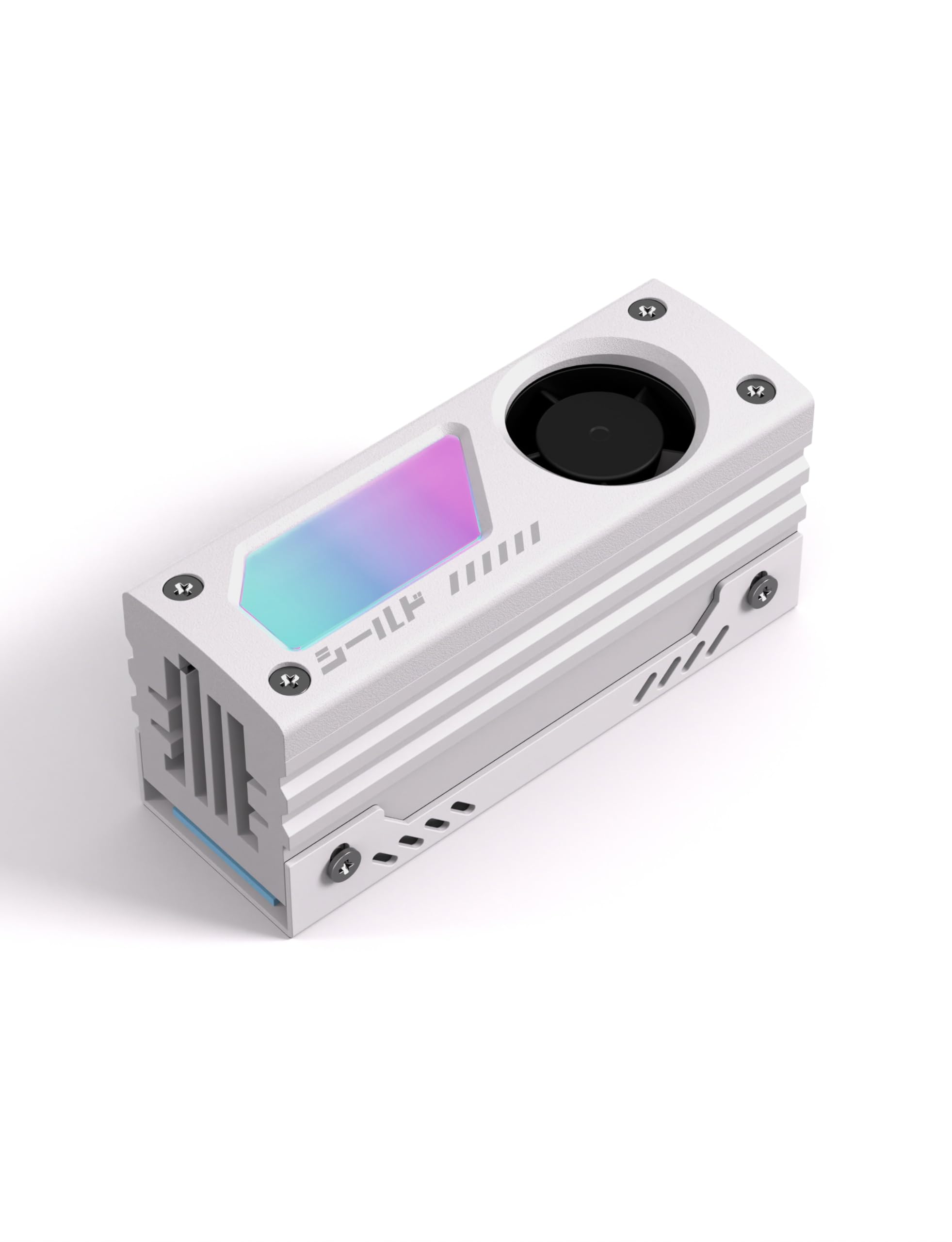 Photo 1 of EZDIY-FAB Shield ARGB M.2 SSD Heatsink with Build-in 20mm PWM Fan, Premium Aluminum Design,5V 3-Pin ARGB Sync, High-Performance SSD Cooler for M.2 2280-White-1 Pack