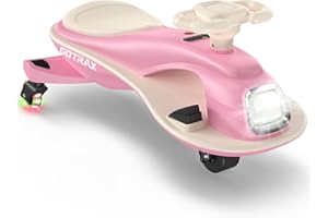 Gotrax WG1 Electric Wiggle Car for Kids, 12V Big Battery up to 120Min Playtime, Music Speaker &Rear Flash Wheels, Battery Display & Easy Assembly w/Pedal Throttle, Crazy Cart Gift for Ages 3+, 132Lbs