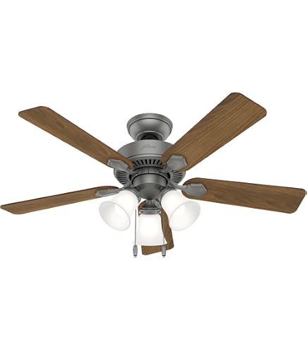 Hunter Fan Company, 44 inch ceiling fan with light, Swanson Matte