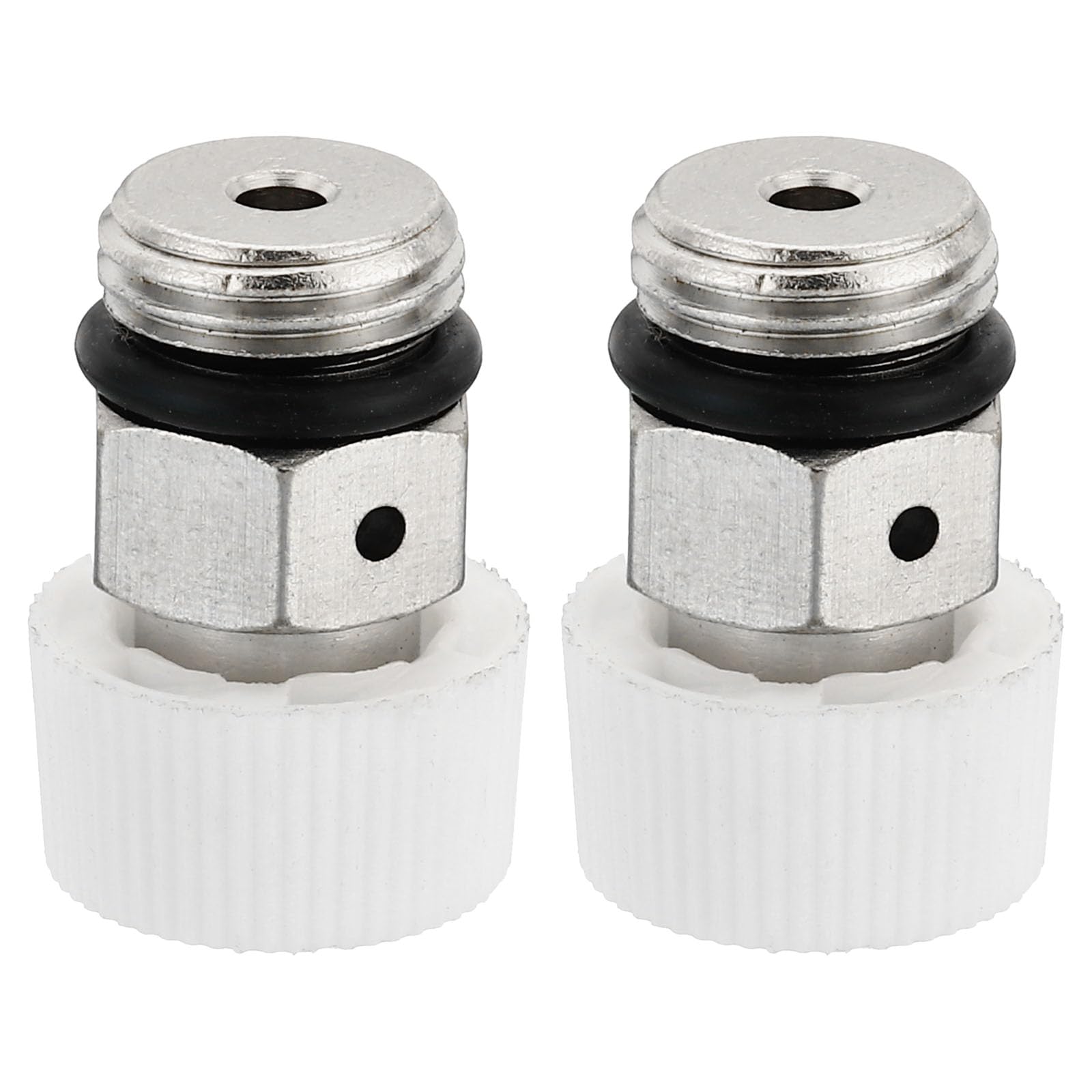 PATIKIL 1/4" BSP Male Thread Manual Radiator Air Vent Valves, 2 Pack Nickel Plated Brass Plug Valve No Need Key for Radiator Heater, Silver White