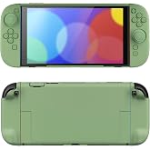 PlayVital Hard Case for Nintendo Switch 2 with Extra Stand &amp; Thumb Grip Caps | Split Design, Dockable Protective Full-Body Shell Cover for Nintendo Switch 2 | Solid Color Series, Matcha Green