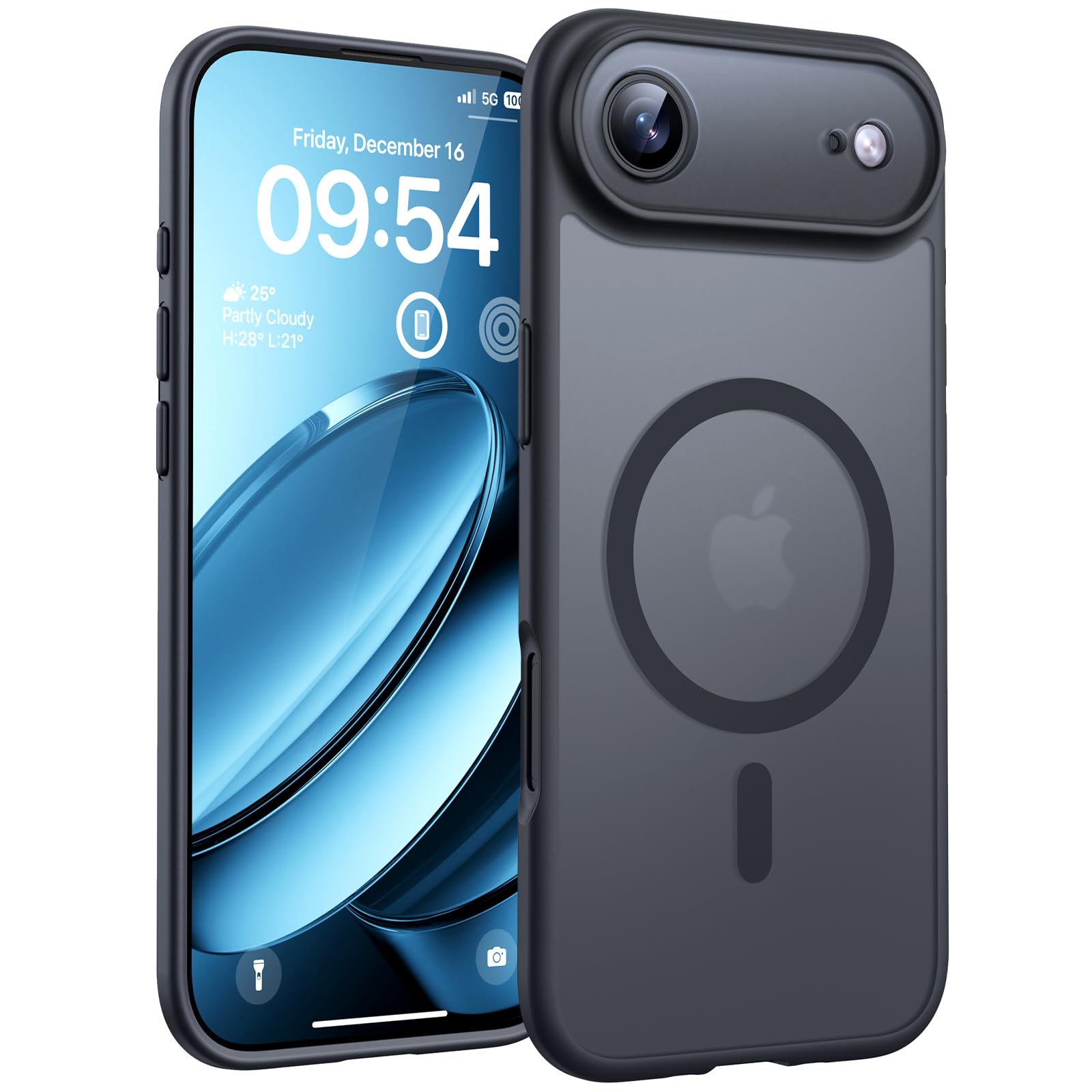 Photo 1 of TOCOL for iPhone Air Case, Compatible with Magsafe, Full Camera Protection, Built-in Magnetic Ring, Drop Protection, Slim Thin Translucent Matte Phone Case for iPhone 17 Air 6.5 inch (Black)