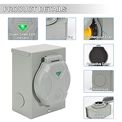 Afurkuot 30 Amp Generator Inlet Box with Pre