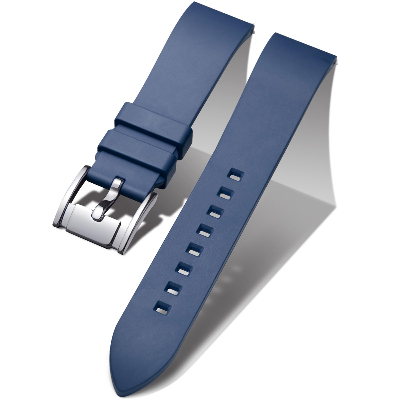 BINLUN FKM Rubber Watch Strap Quick Release Fluororubber Watch Band 19mm 20mm 21mm 22mm 24mm Durable Fluoro Silicone Sport Watchbands Replacement for Men Women Black/Brown/Blue/Red/Green/Orange