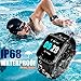 Smart Watch for Android/iOS Phones Compatible iPhone Samsung, Fitness Tracker with Heart Rate Monitor, IP68 Waterproof Smartwatch for Men Women Black