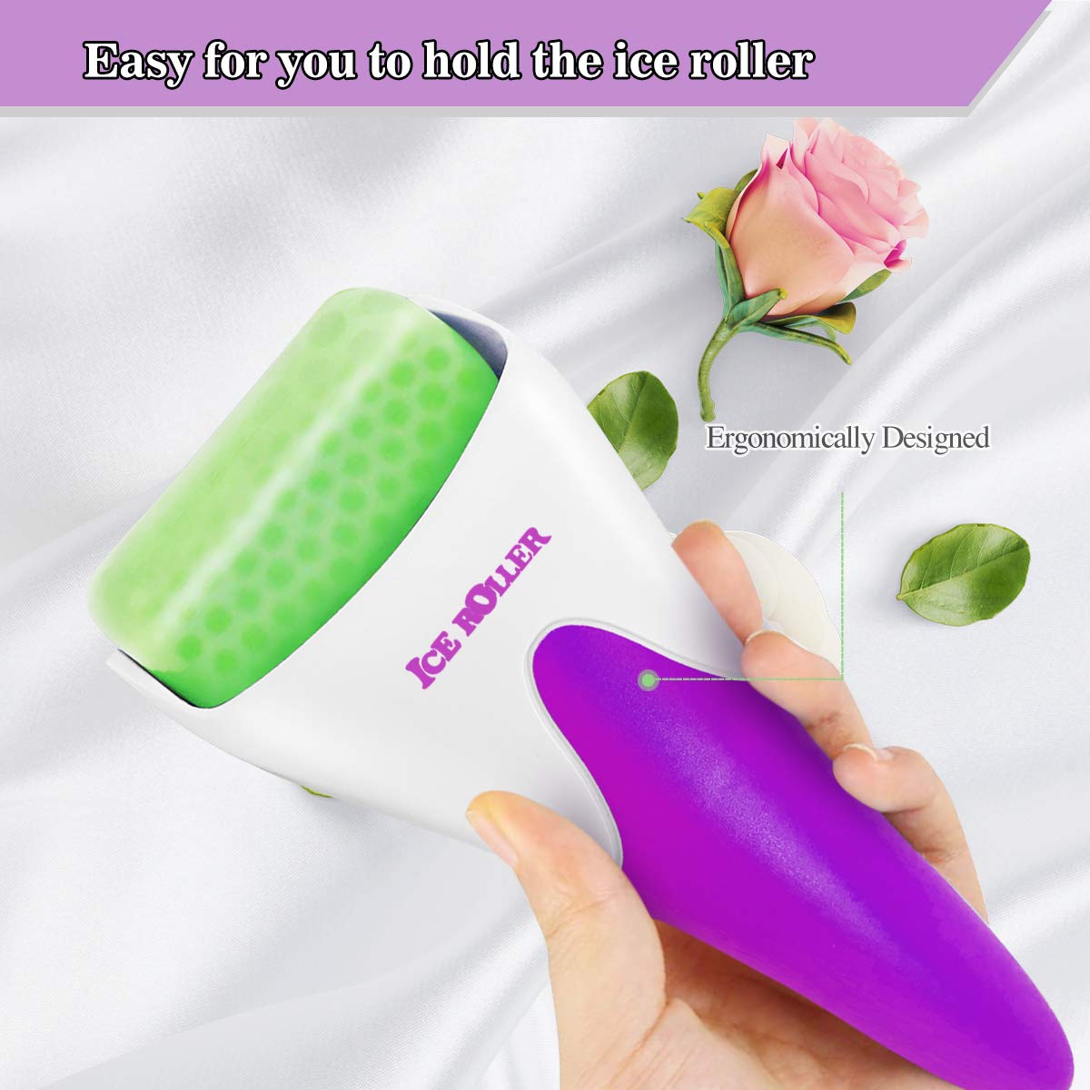 Fronnor Ice Roller for Face,Eyes,Mothers Day Gifts Idea,Therapeutic Cooling to Tighten Brighten Complexion and Reduce Wrinkles,Massager Under Eye Puffiness,Migraine and Pain Relidf (Purple): Beauty