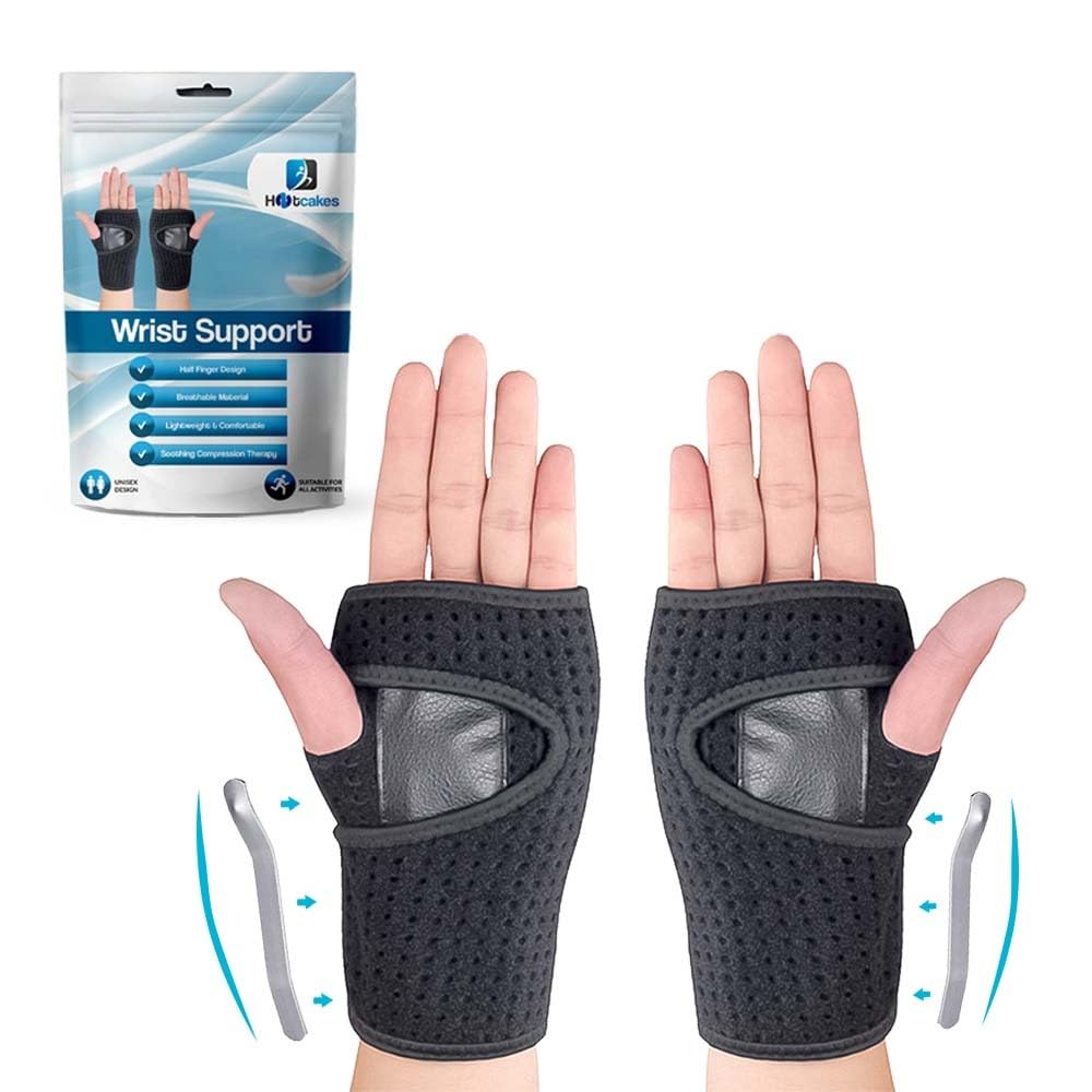 Hotcakes Advance wrist splint for carpal tunnel syndrome, arthritis and tendonitis – Breathable hand and wrist brace provides wrist support for joint pain (Cotton, Pair)