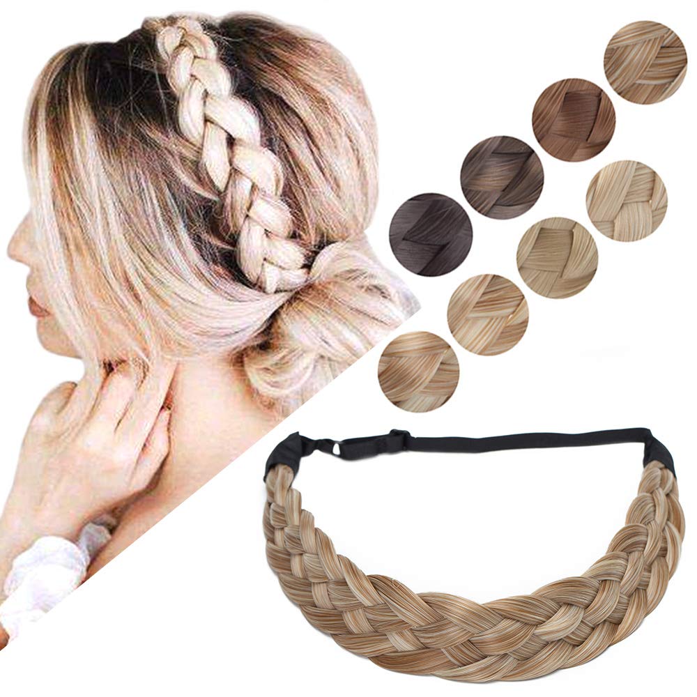 Photo 1 of Hairro Large 5 Strands Hairband for Women, Synthetic Plaited Headband, Braided Hair Band, Braids Hairband, Hairpiece, Beauty Accessory for Girl Braids Women Headband #27/613