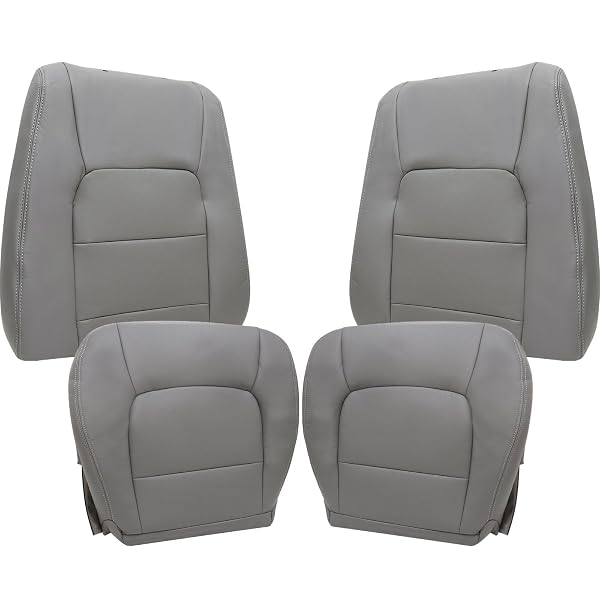 SECOSAUTOPARTS GRAY FRONT DRIVER & PASSENGER SIDE BOTTOM & TOP MICROFIBER LEATHER REPLACEMENT SEAT COVER COMPATIBLE WITH LEXUS LX 470 1998 1999 2000 2001 2002 2003 2004 2005 2006 2007