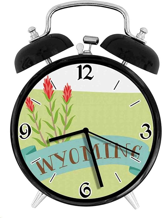 Amazon Co Jp 210star リボンと州の花の名前と素敵にレトロで個性あふれる 家やオフィス用の大きなウェイクアップの目覚まし時計 ホーム キッチン