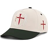 Vintage Two-Tone Embroidered Christian Hats for Men Women, Jesus Cross Cap Religious Gifts for Birthday Christmas