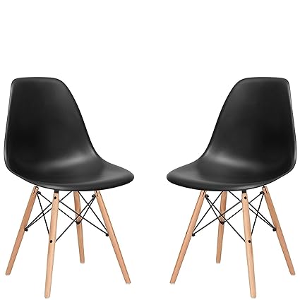 Unique360 Beez Multipurpose Plastic Chairs with Dsw Leaf Layer (Black) -Set of 2