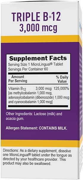 SUPERIOR SOURCE NO SHOT TRIPLE B-12 3,000 MCG – CARDIOVASCULAR SYSTEM & ENERGY SUPPORT SUPPLEMENT – HEART HEALTH SUPPORT SUPPLEMENT WITH METHYLCOBALAMIN – 60 INSTANT DISSOLVE TABLETS