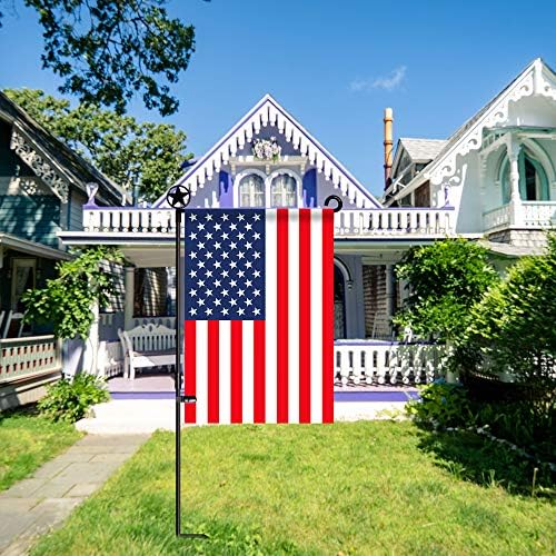 Colorful backyard flag with stand and clip, priced at $9.99.