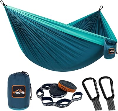 AnorTrek Camping Hammock Lightweight Parachute Nylon with Straps