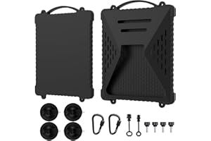 ACOVER ACOVE Suction Car Cup Mount for Starlink-Mini,2-in-1 Satellite Dish Mounts Protective Silicone Case & Strong Suction Cup Stable Satellite Signal with Hook & Handle for Car Window/RVs/Road Trips,Black