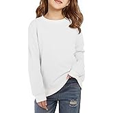 Haloumoning Girls Crewneck Sweatshirts Kids Casual Long Sleeve Loose Tops Fall Comfy Lightweight Pullovers 5-14 Years