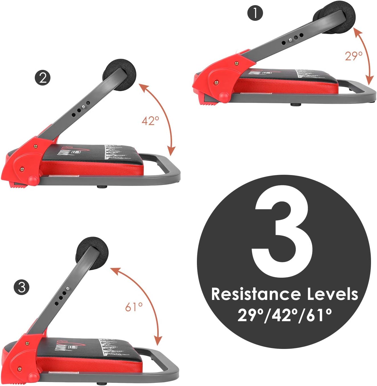 femor Core & Abs Exercise Trainer, Total Body Muscle Building Crunch Training Machine, Home Gym Fitness Equipment for Strength Training with Resistance Bands & Workout Guide : Sports & Outdoors