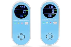 AWATIN 2 Packs Carbon Monoxide Detector Plug in Wall - Carbon Monoxide Alarm with Temperature(°F) & Humidity, Large Color Digital Display, CO Detector for Real-time Monitor of Home,Bedroom,RV,Apartment